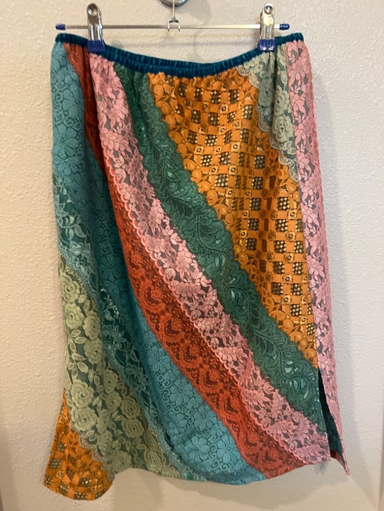 Aqua Cube Dresses & Skirts - Colorful Lace Patchwork Skirt | Boho Vintage Statement Piece